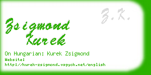 zsigmond kurek business card
